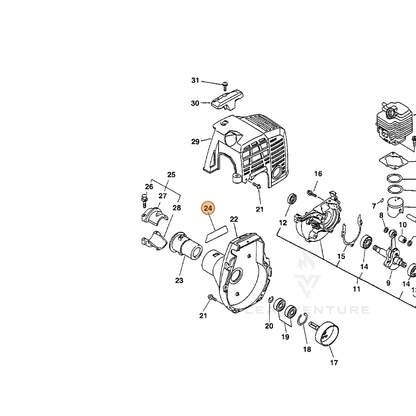 ECHO part 89011556730 — IPL diagram snippet (6x zoom, amber highlight)