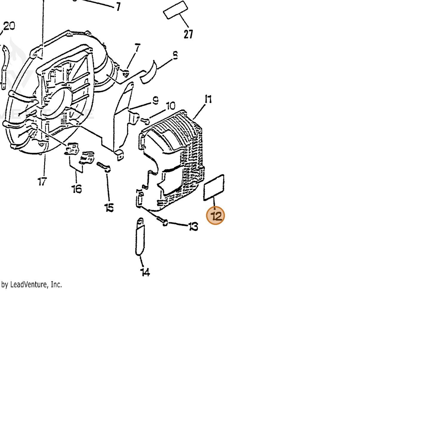 ECHO part 89011809360 — IPL diagram snippet (6x zoom, amber highlight)