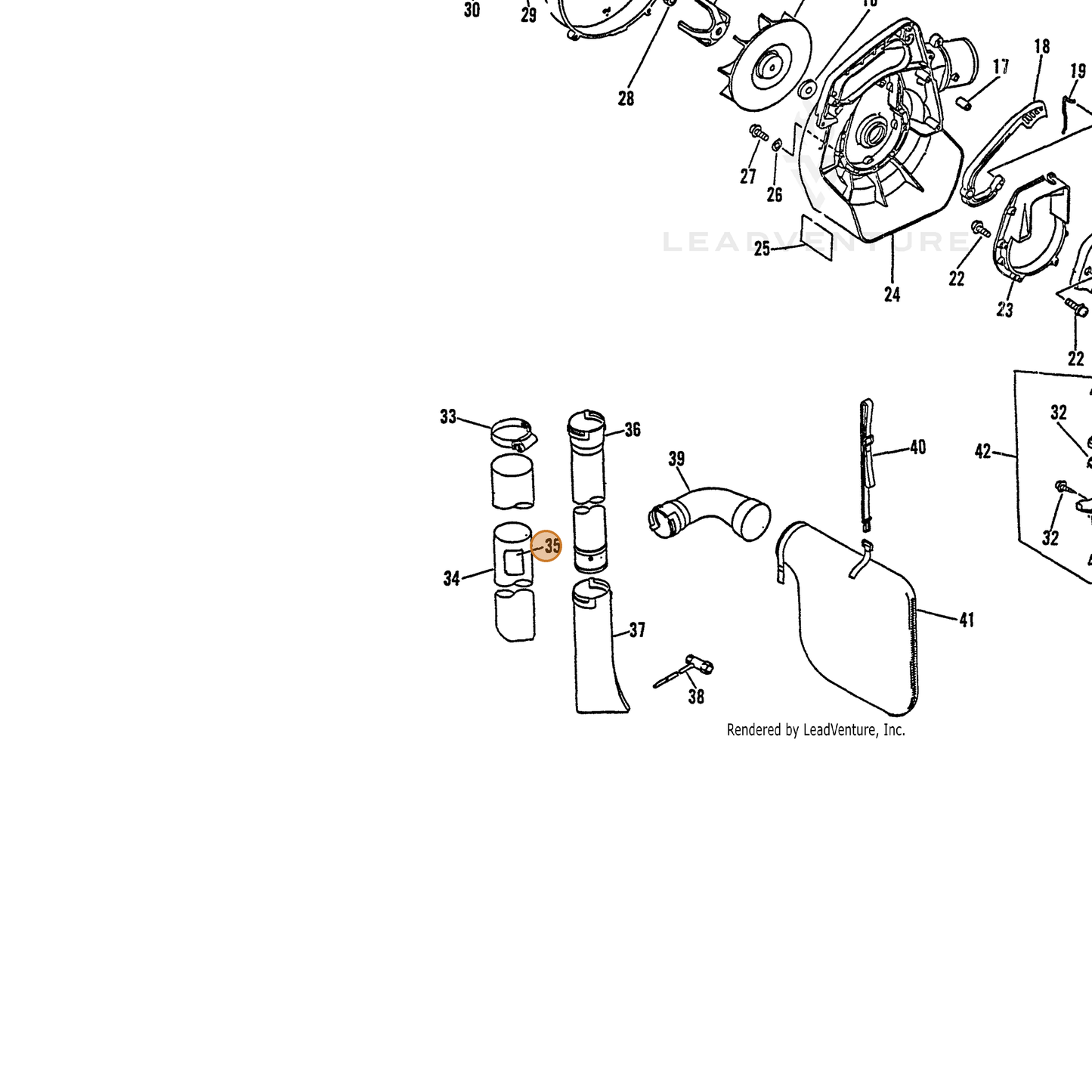 ECHO part 89011809460 — IPL diagram snippet (6x zoom, amber highlight)