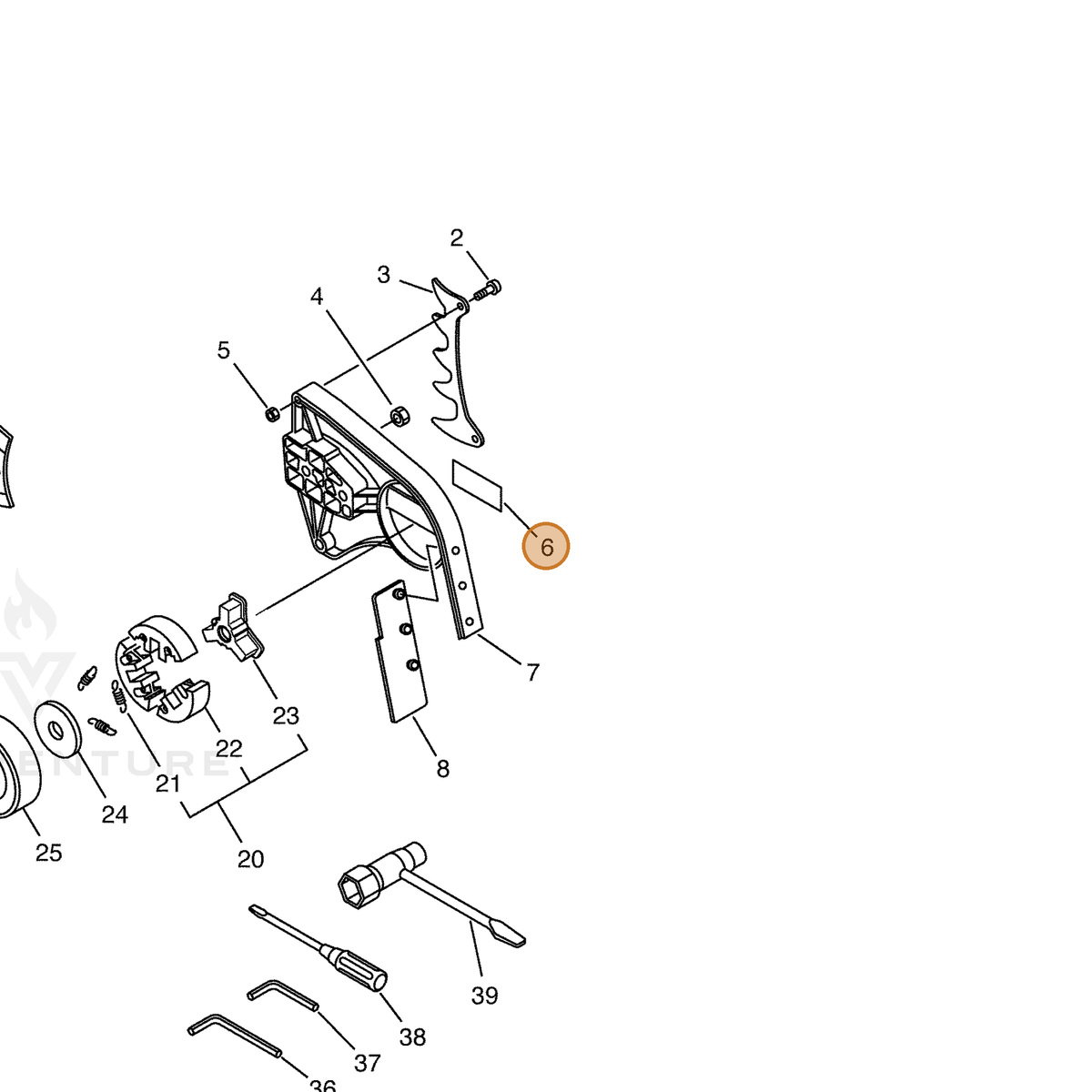 ECHO part 89011835030 — IPL diagram snippet (6x zoom, amber highlight)
