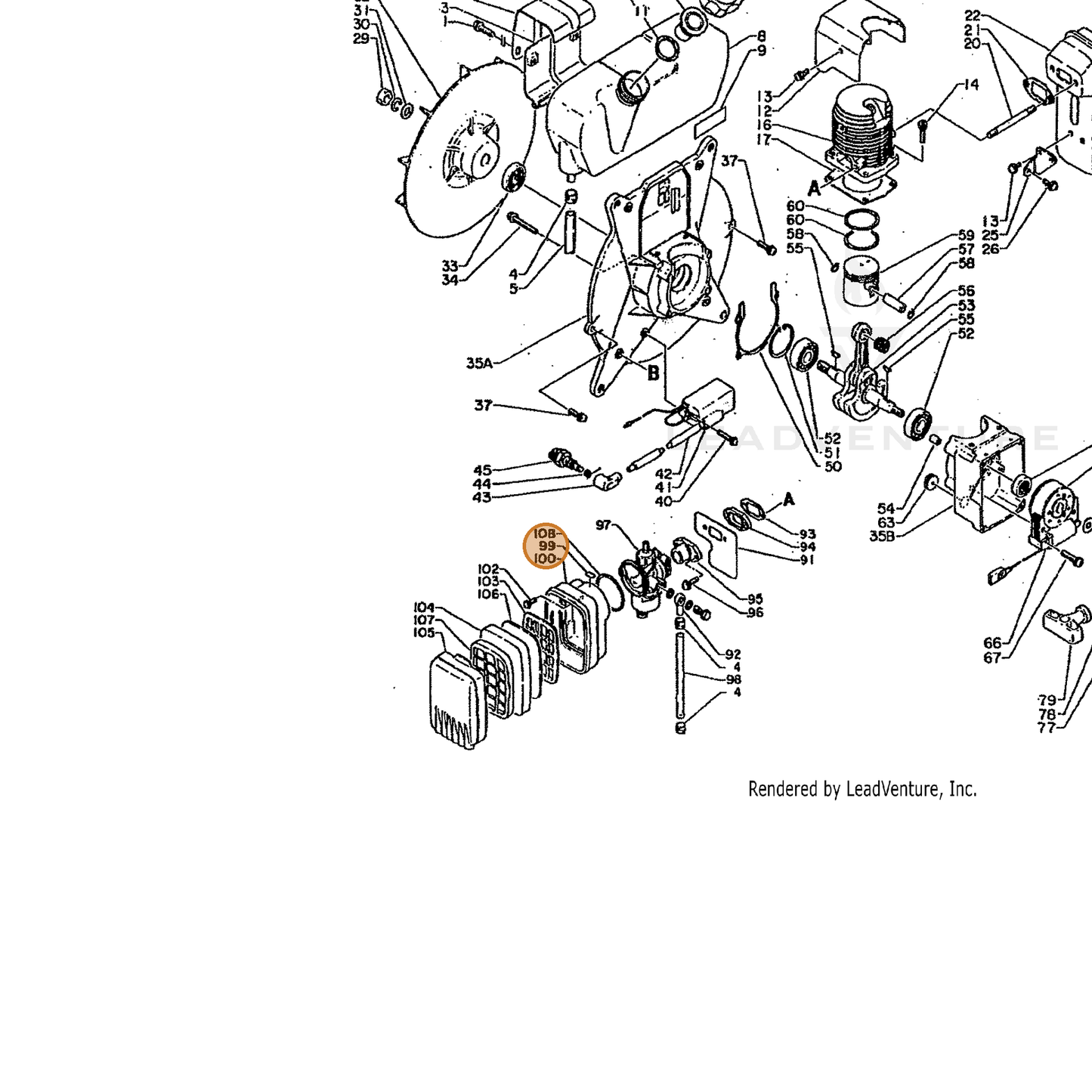 ECHO part 89012100660 — IPL diagram snippet (6x zoom, amber highlight)