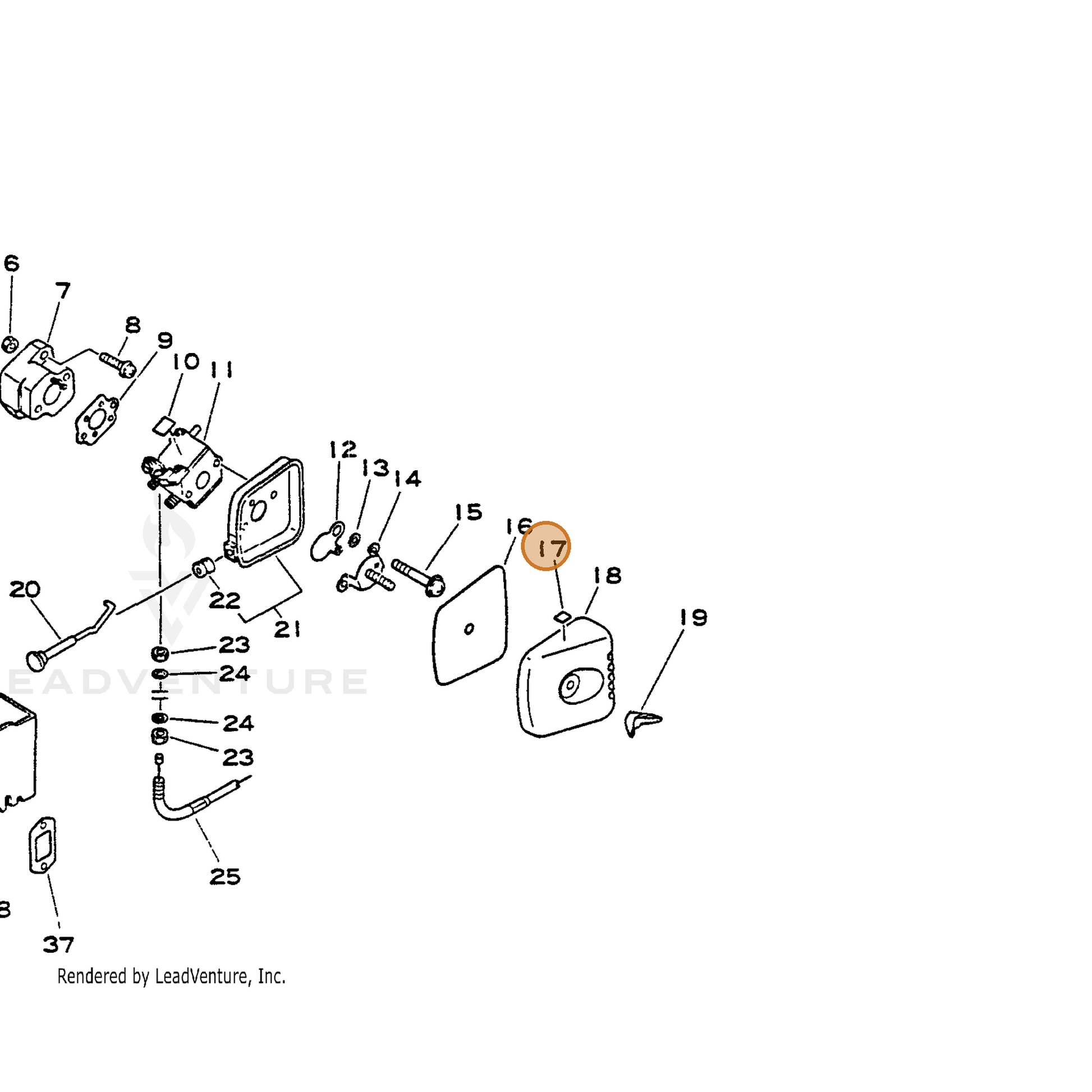 ECHO part 89012104560 — IPL diagram snippet (6x zoom, amber highlight)