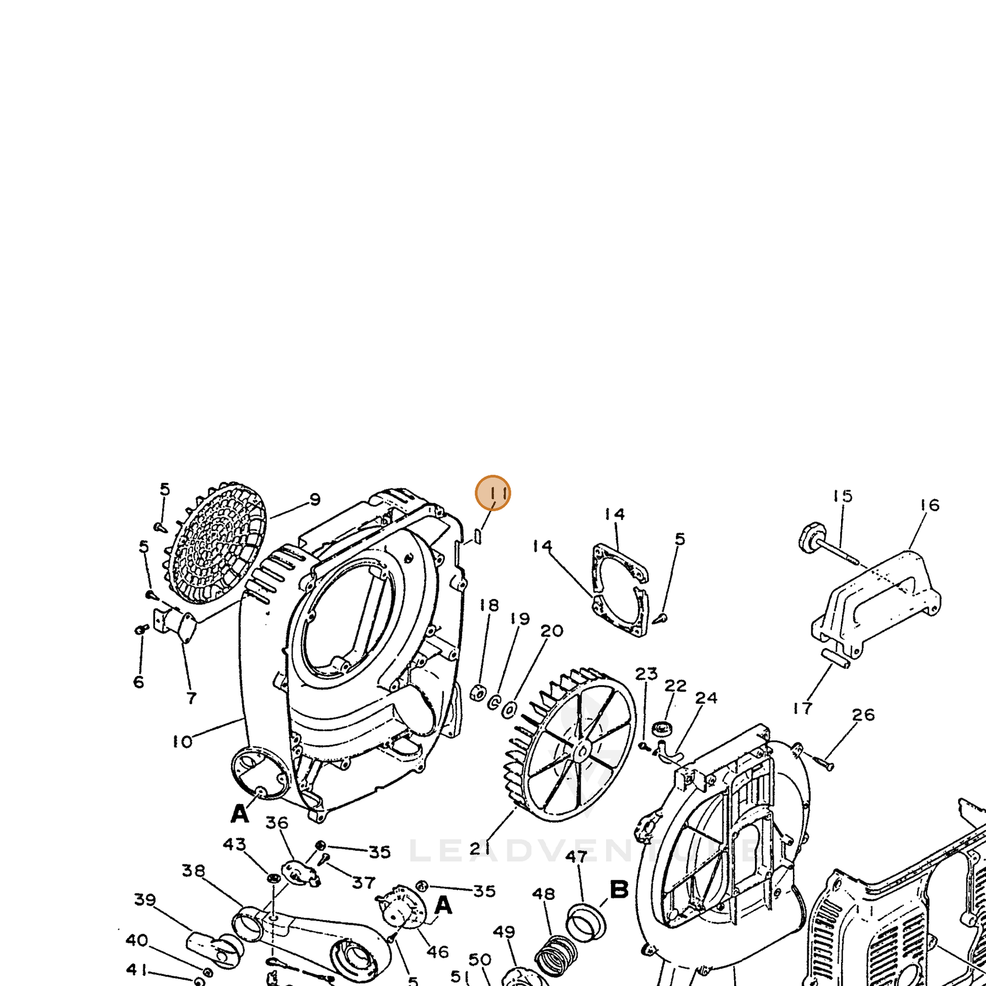 ECHO part 89012104960 — IPL diagram snippet (6x zoom, amber highlight)