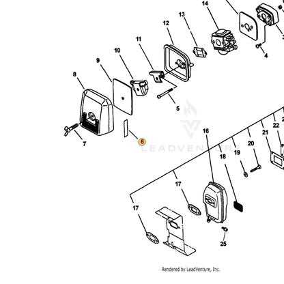 ECHO part 89012109660 — IPL diagram snippet (6x zoom, amber highlight)