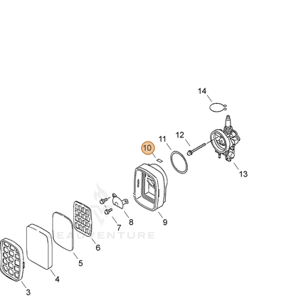 ECHO part 89012121430 — IPL diagram snippet (6x zoom, amber highlight)