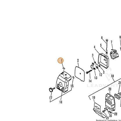 ECHO part 89012152130 — IPL diagram snippet (6x zoom, amber highlight)