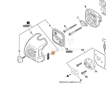 ECHO part 89012152730 — IPL diagram snippet (6x zoom, amber highlight)