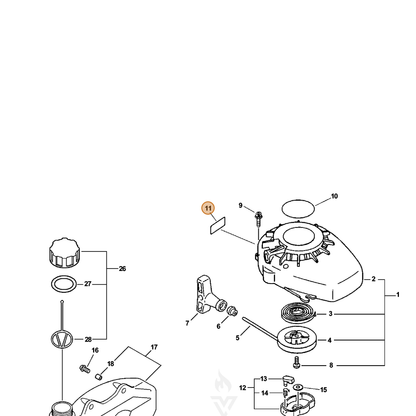 ECHO part 89012313360 — IPL diagram snippet (6x zoom, amber highlight)
