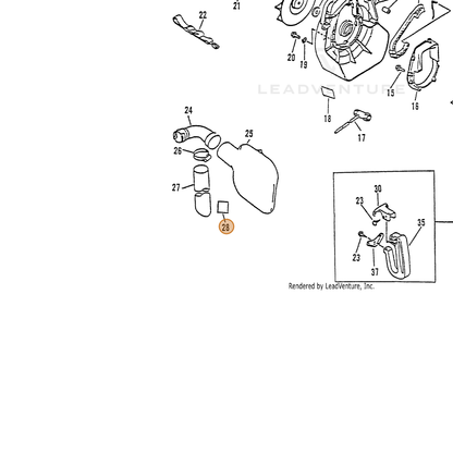 ECHO part 89013508760 — IPL diagram snippet (6x zoom, amber highlight)