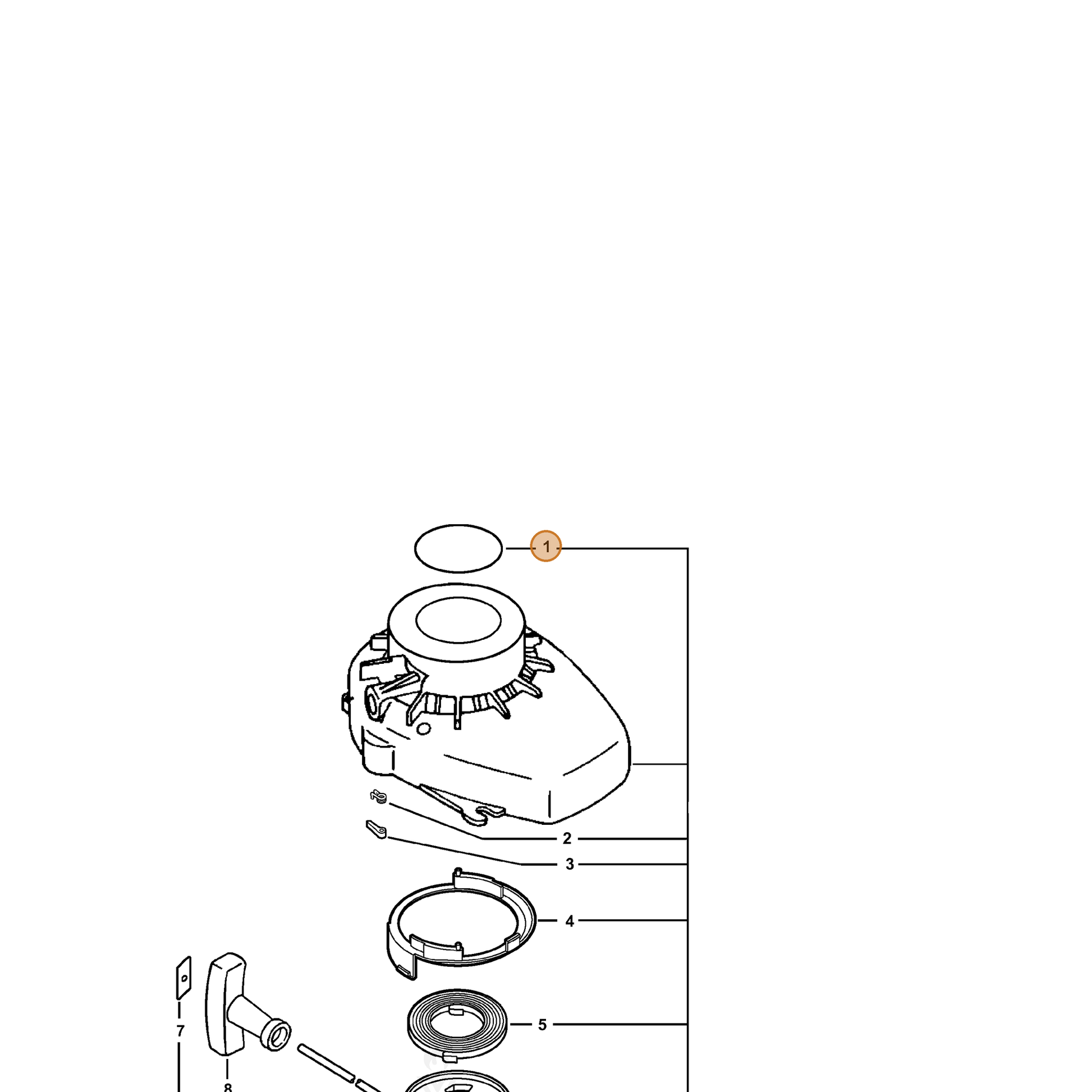 ECHO part 89013521760 — IPL diagram snippet (6x zoom, amber highlight)