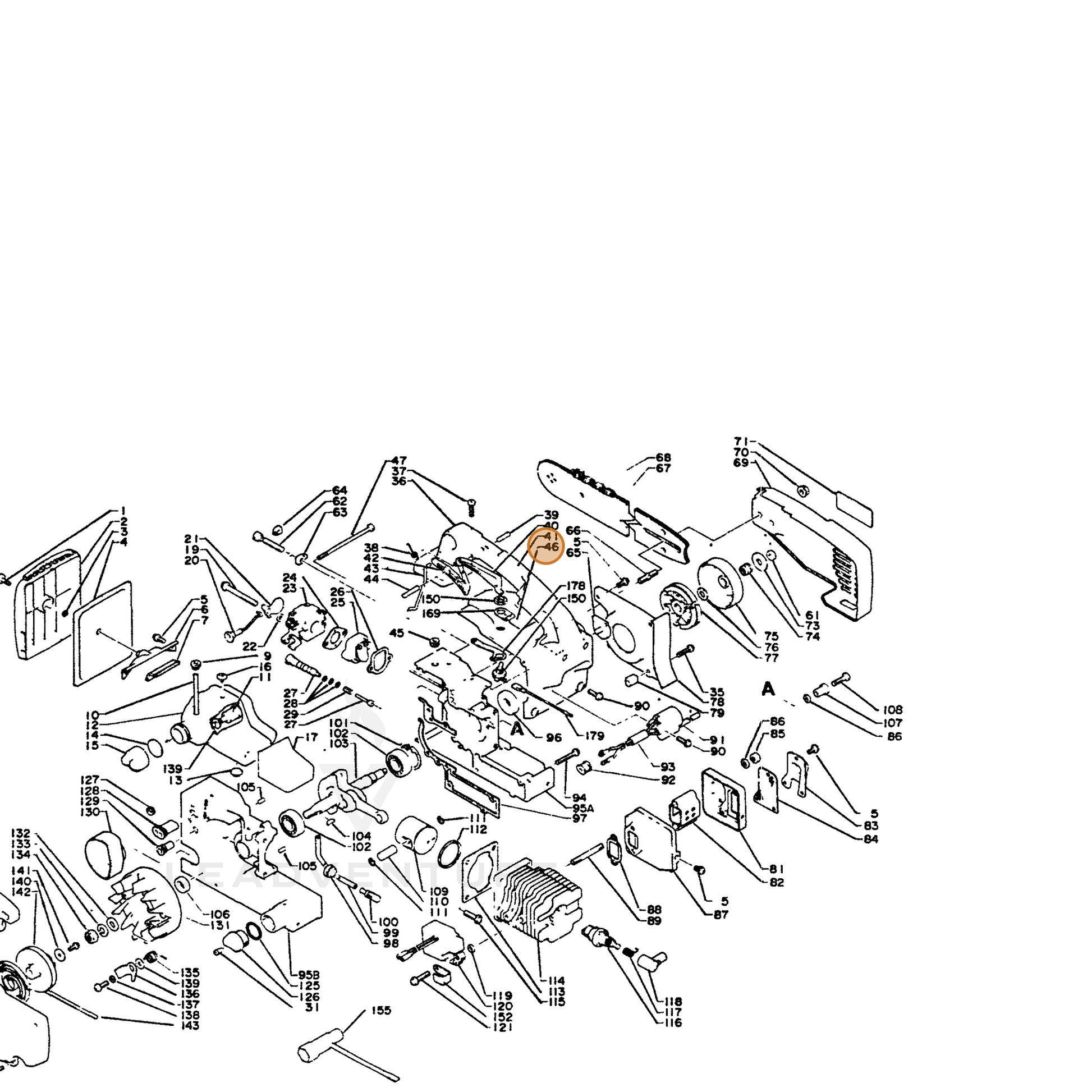 ECHO part 89015113933 — IPL diagram snippet (6x zoom, amber highlight)