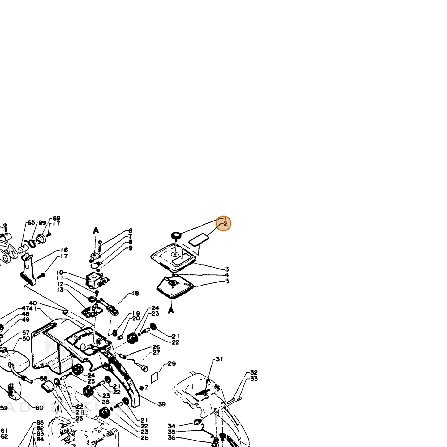 ECHO part 89015114531 — IPL diagram snippet (6x zoom, amber highlight)