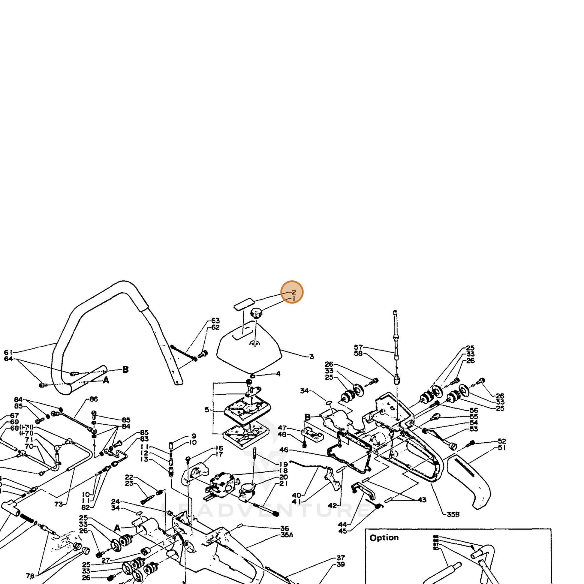 ECHO part 89015114731 — IPL diagram snippet (6x zoom, amber highlight)
