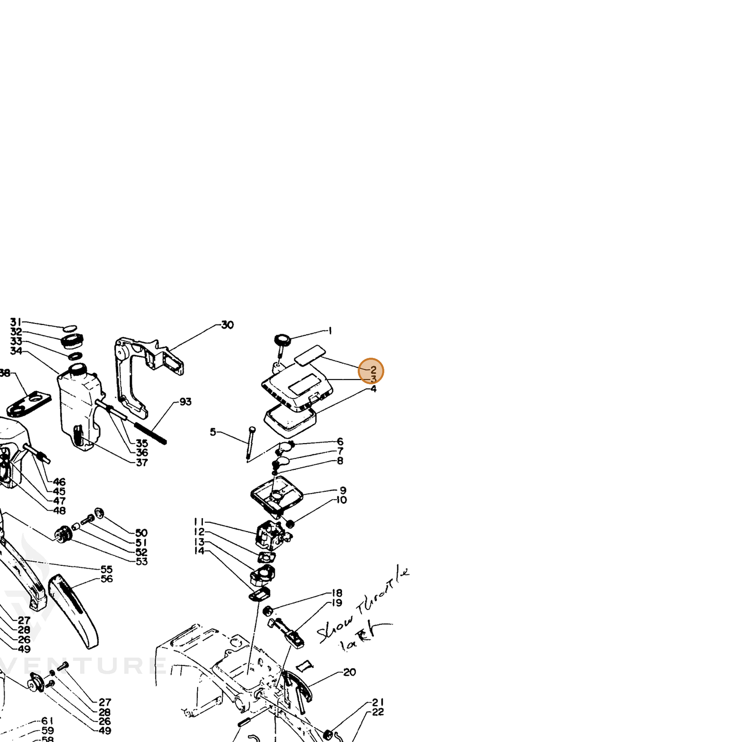 ECHO part 89015115132 — IPL diagram snippet (6x zoom, amber highlight)