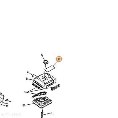 ECHO part 89015118332 — IPL diagram snippet (6x zoom, amber highlight)