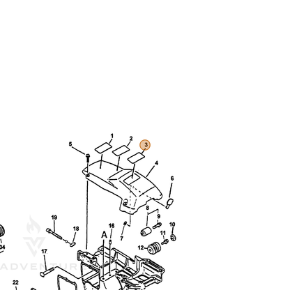 ECHO part 89015139332 — IPL diagram snippet (6x zoom, amber highlight)