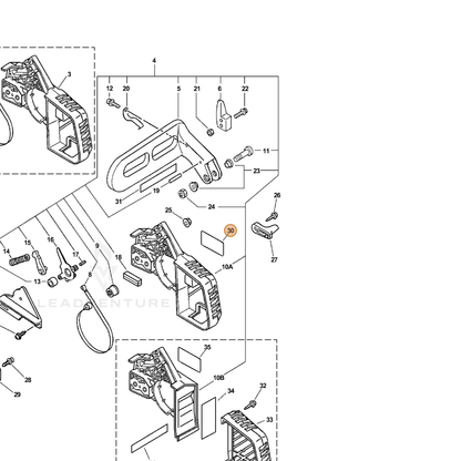 ECHO part 89015139530 — IPL diagram snippet (6x zoom, amber highlight)