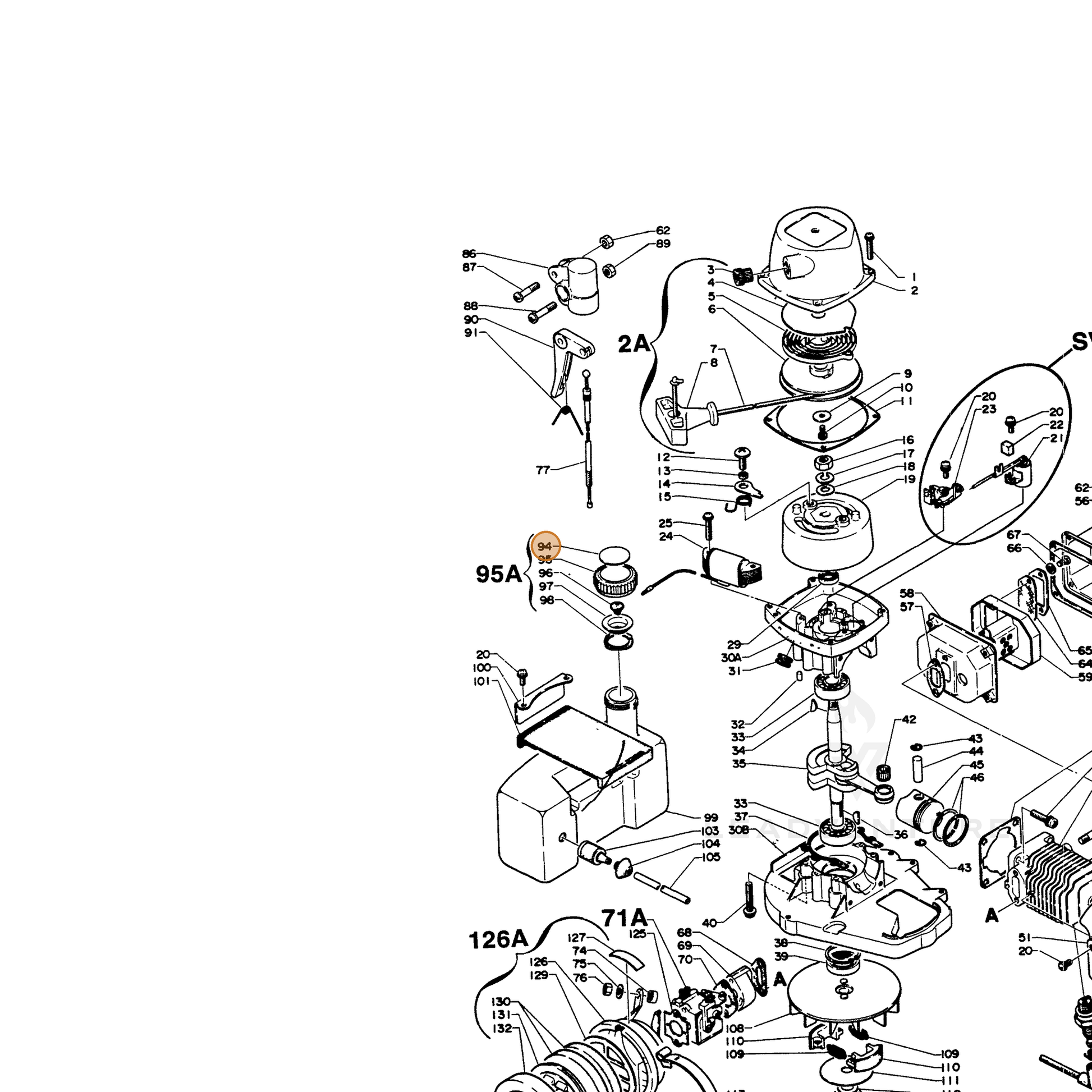 ECHO part 89015403930 — IPL diagram snippet (6x zoom, amber highlight)