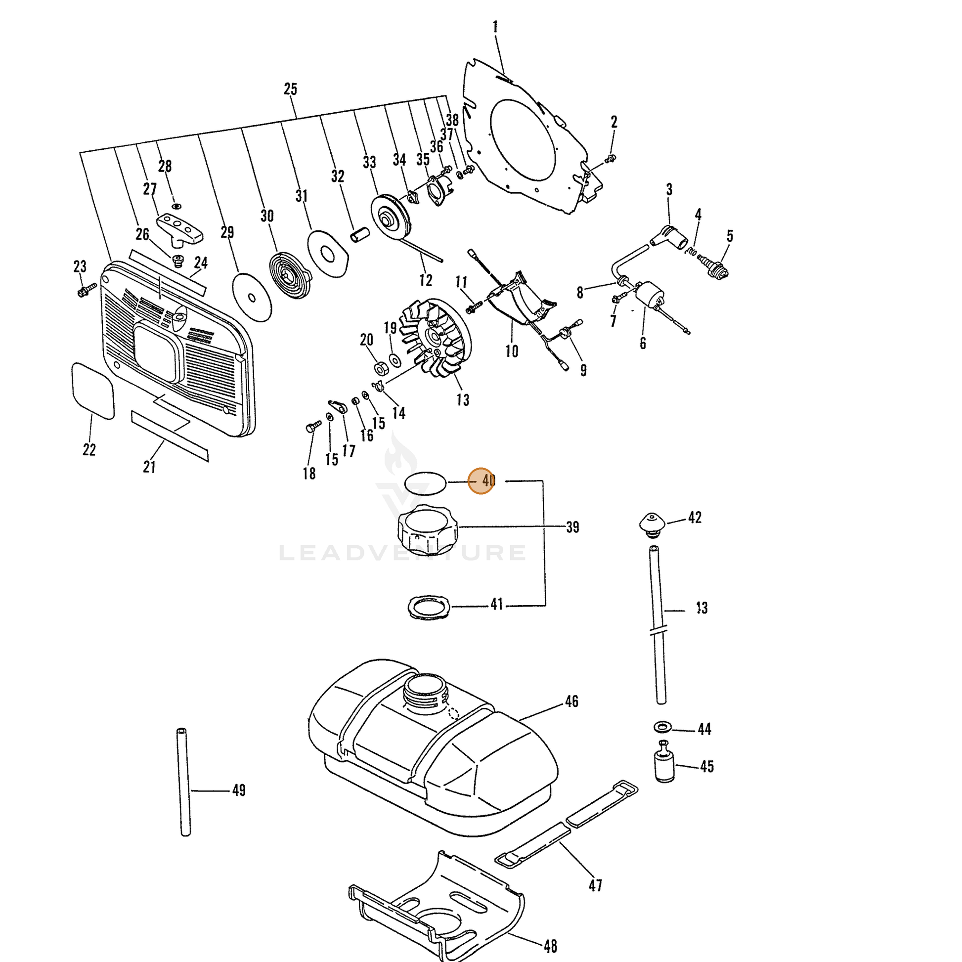 ECHO part 89015410461 — IPL diagram snippet (6x zoom, amber highlight)