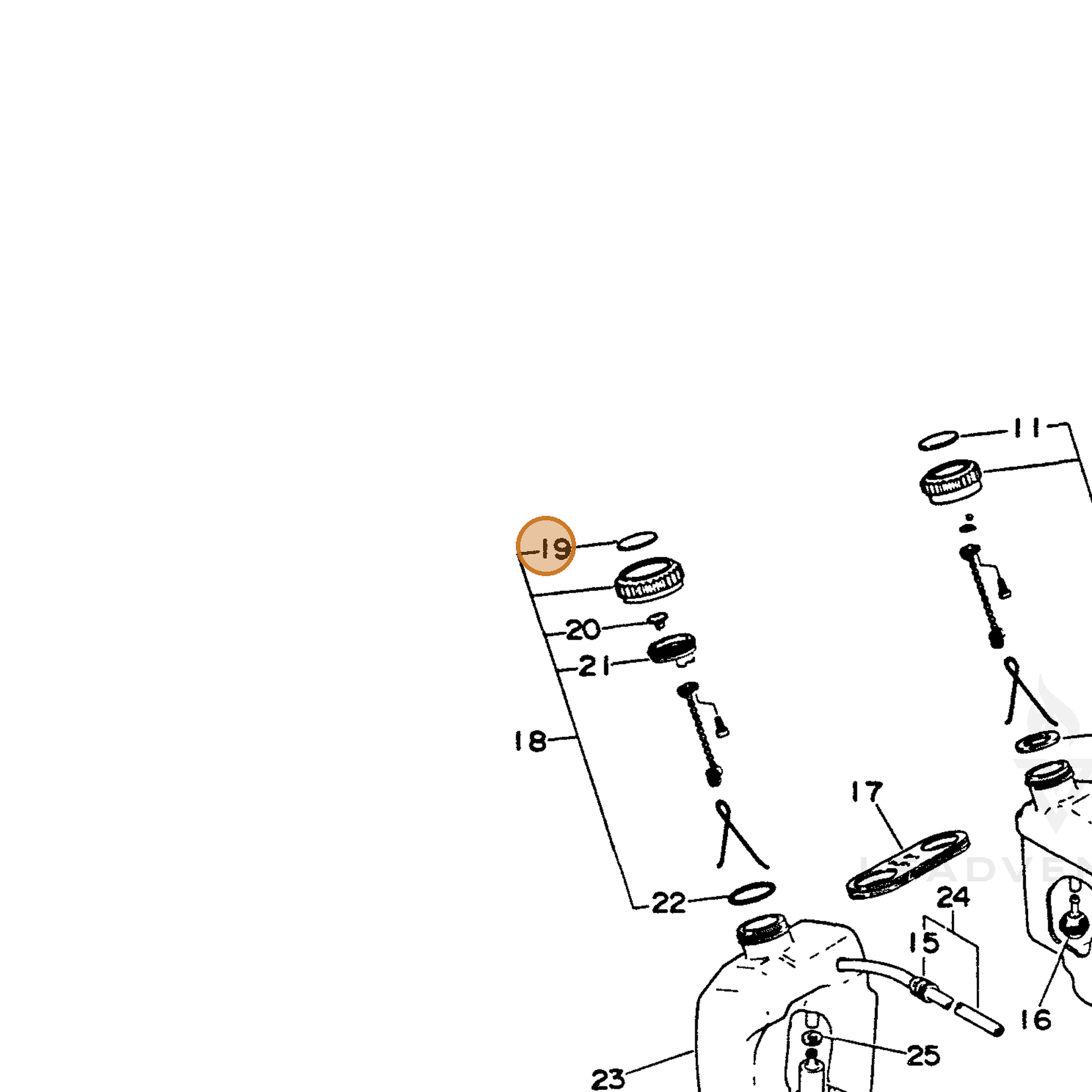 ECHO part 89015415130 — IPL diagram snippet (6x zoom, amber highlight)