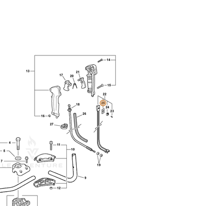 ECHO part 89015712330 — IPL diagram snippet (6x zoom, amber highlight)