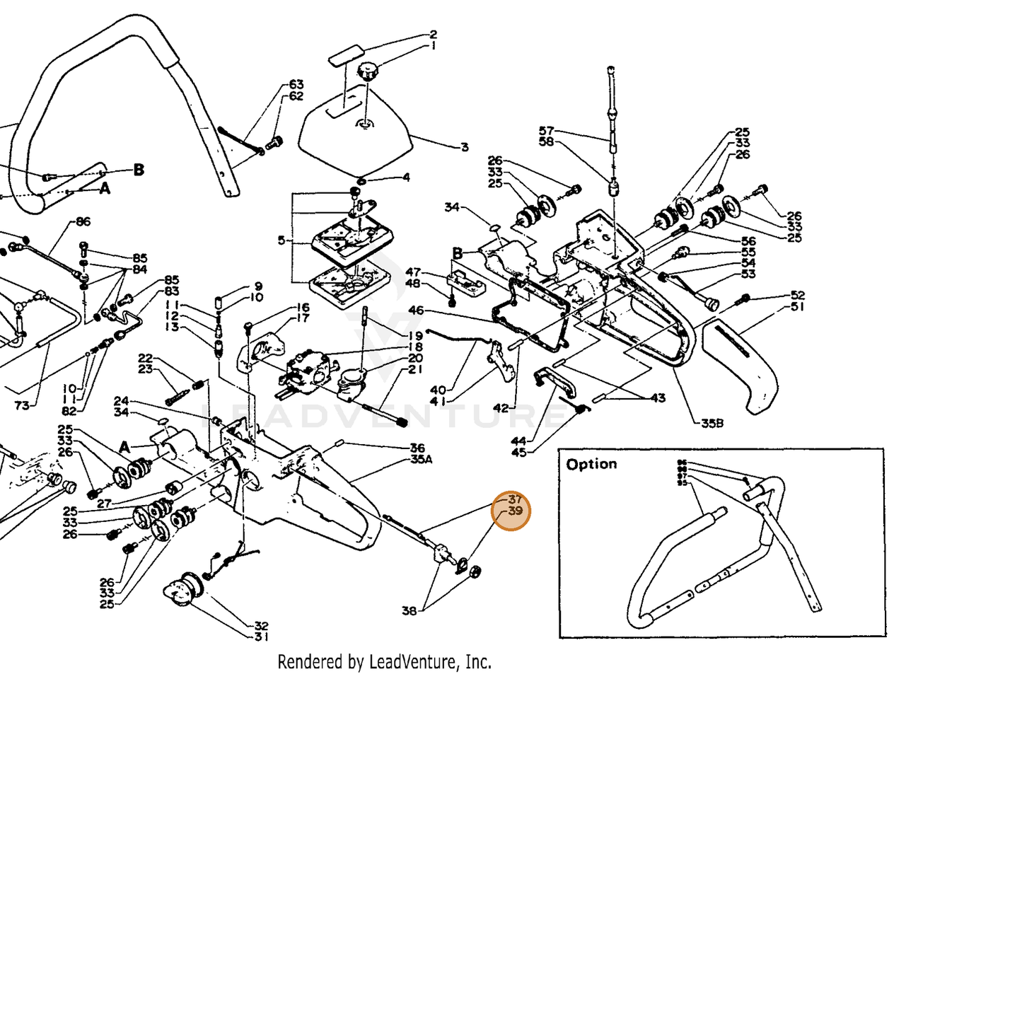 ECHO part 89015714730 — IPL diagram snippet (6x zoom, amber highlight)