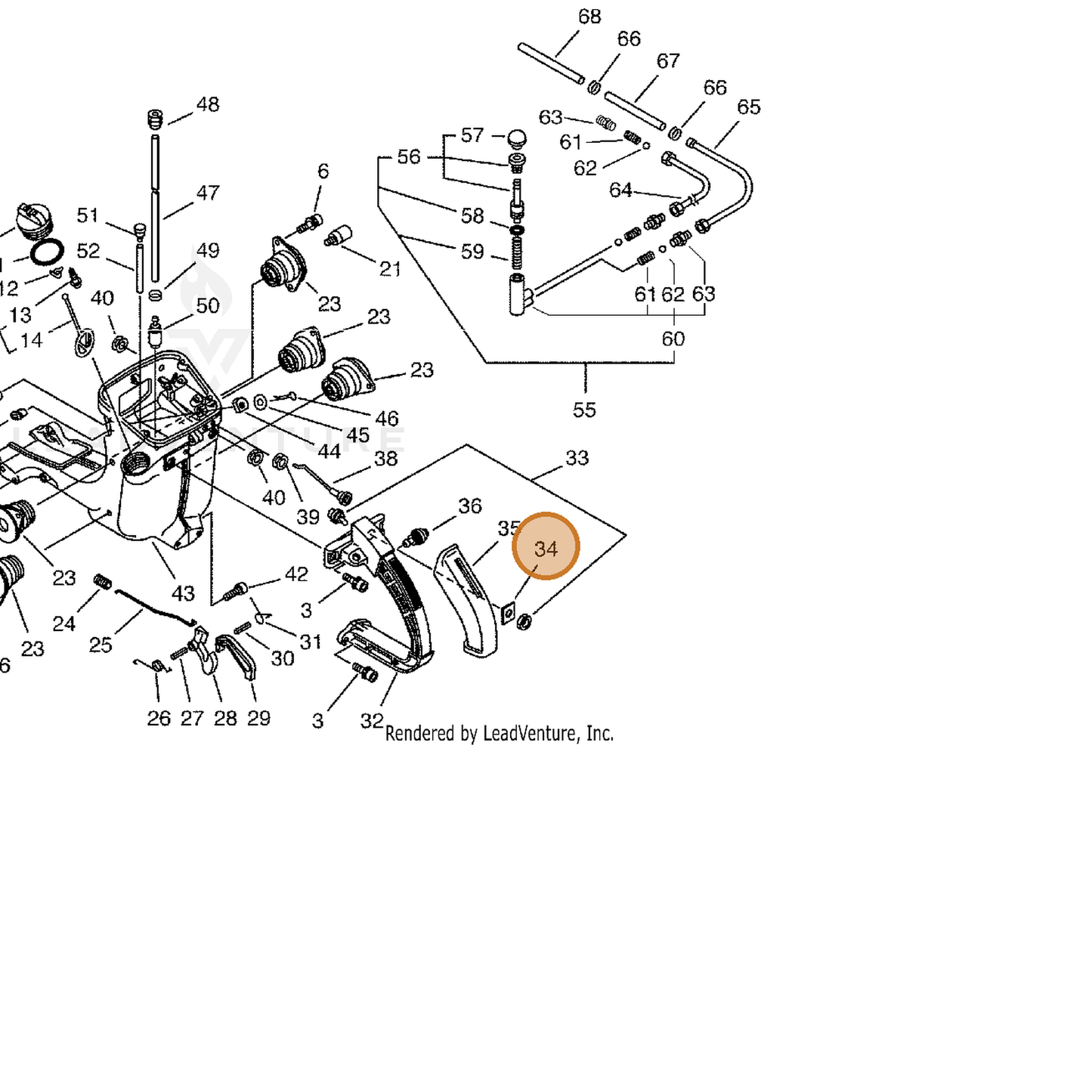 ECHO part 89015716430 — IPL diagram snippet (6x zoom, amber highlight)