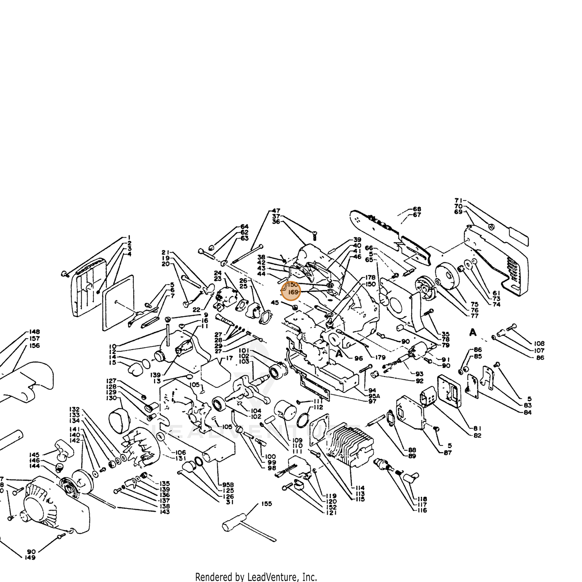 ECHO part 89015716830 — IPL diagram snippet (6x zoom, amber highlight)