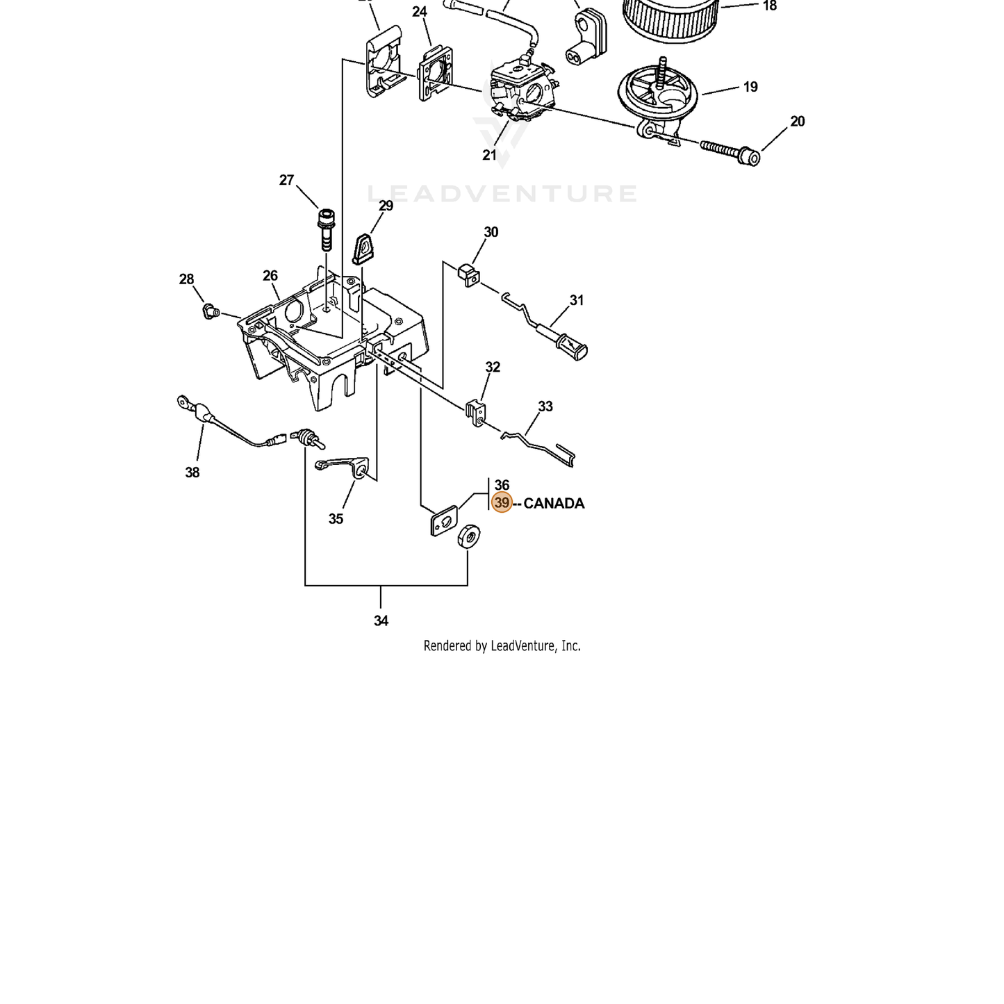 ECHO part 89015731730 — IPL diagram snippet (6x zoom, amber highlight)