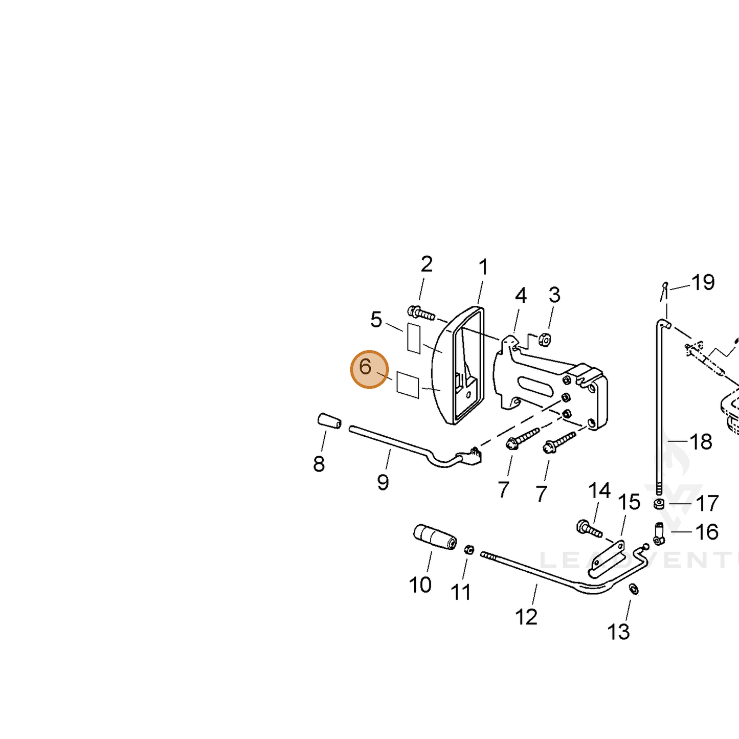ECHO part 89015739131 — IPL diagram snippet (6x zoom, amber highlight)