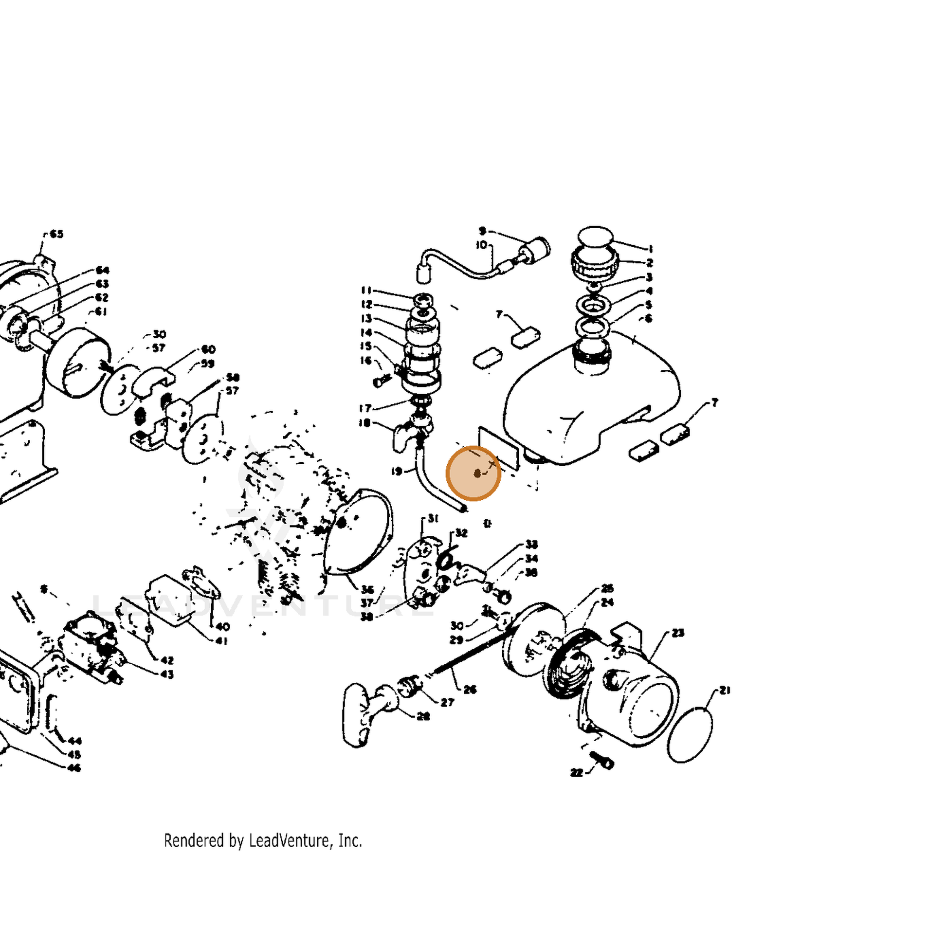 ECHO part 89015906530 — IPL diagram snippet (6x zoom, amber highlight)