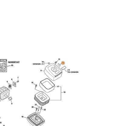 ECHO part 89016007060 — IPL diagram snippet (6x zoom, amber highlight)