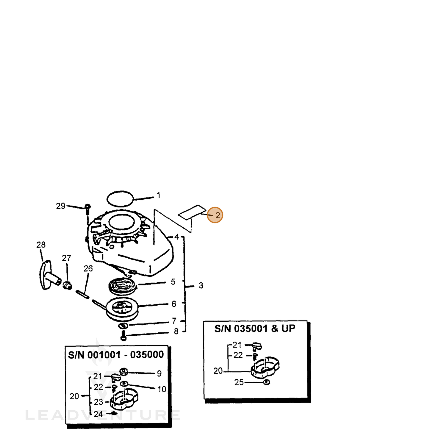 ECHO part 89016007761 — IPL diagram snippet (6x zoom, amber highlight)