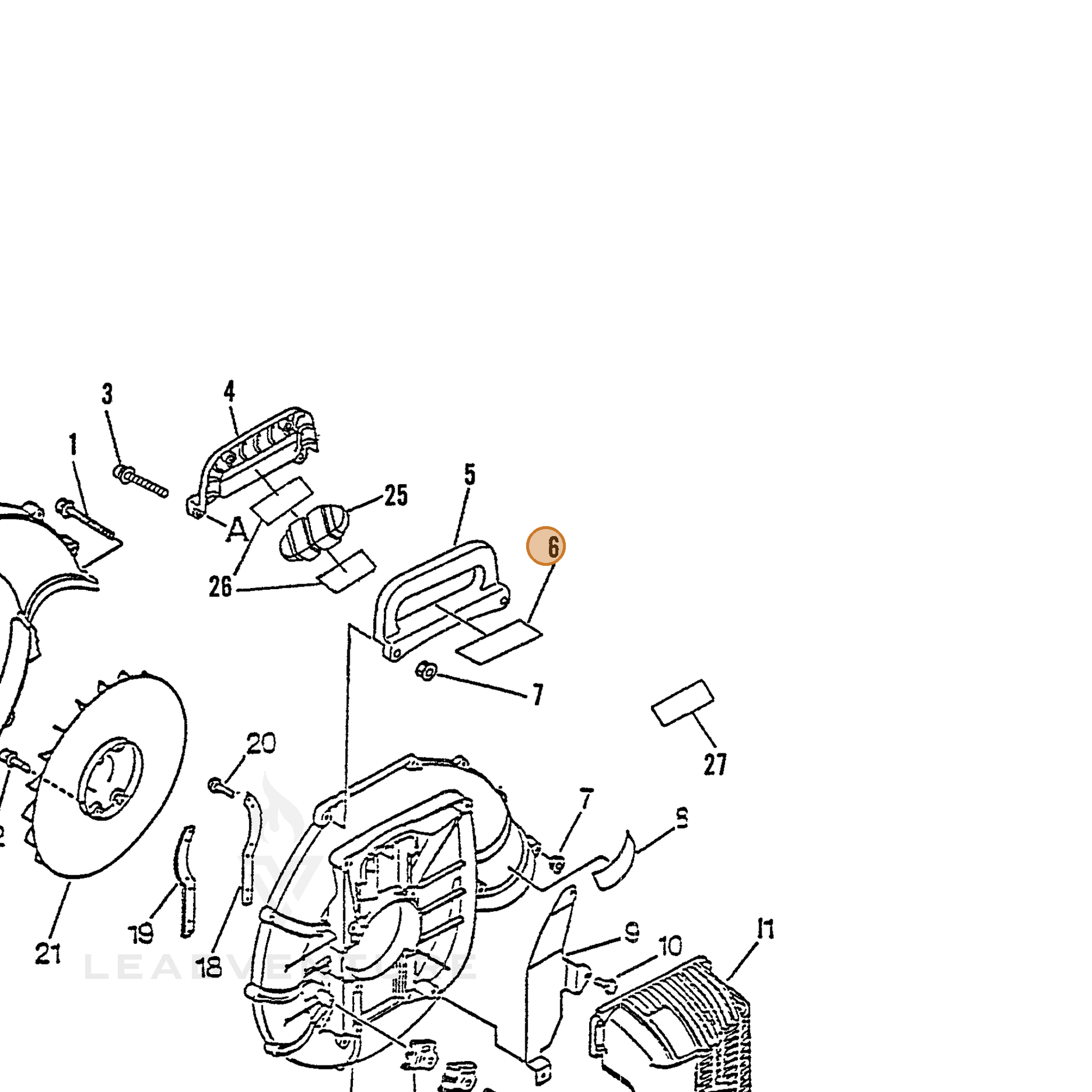 ECHO part 89016009360 — IPL diagram snippet (6x zoom, amber highlight)
