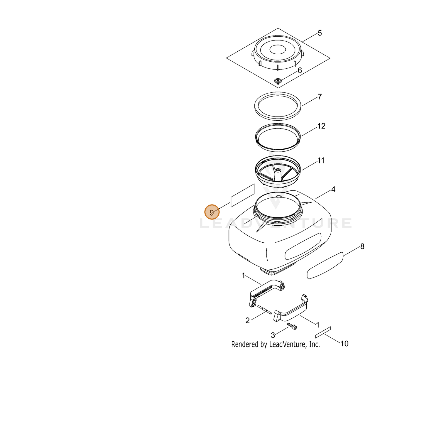 ECHO part 89016009461 — IPL diagram snippet (6x zoom, amber highlight)