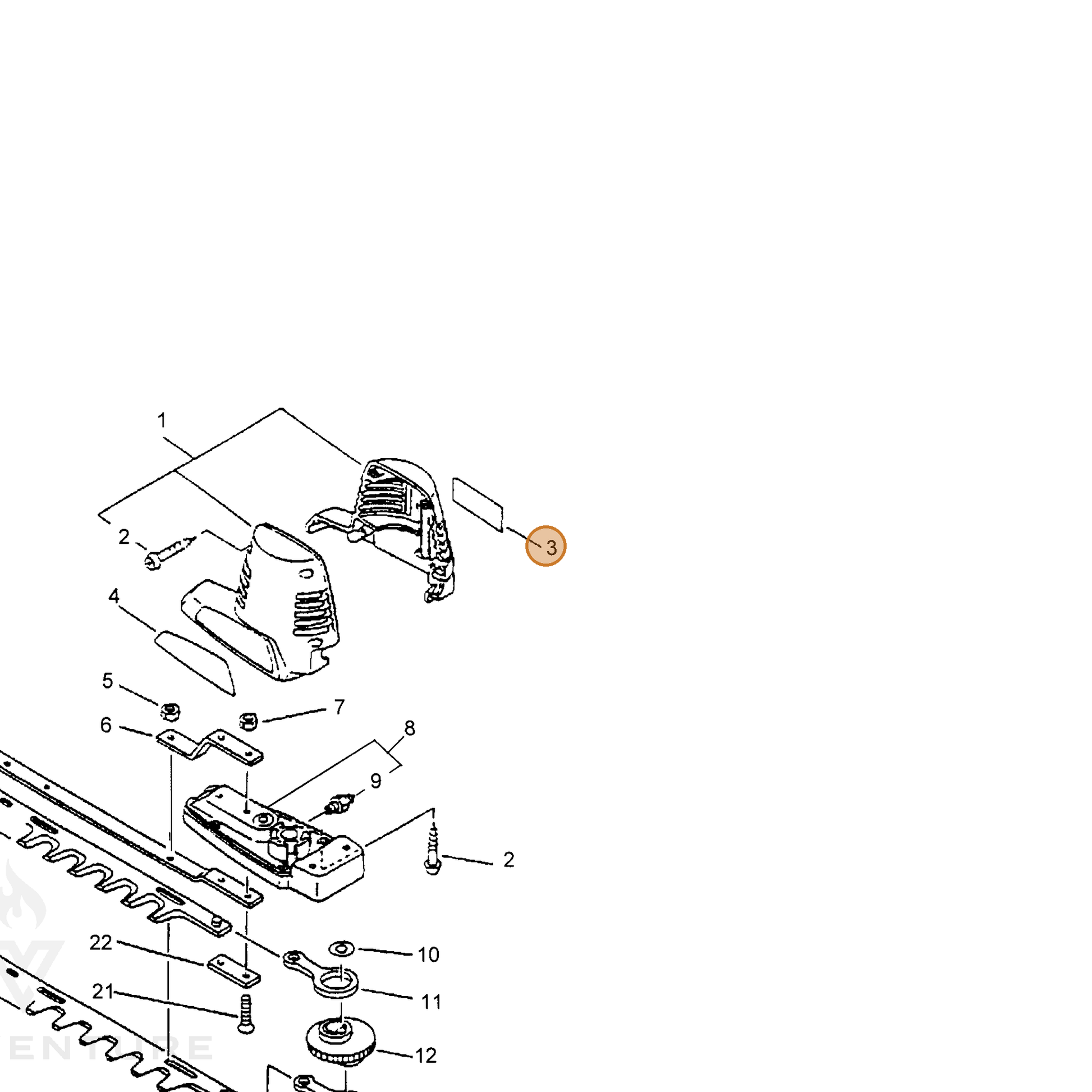 ECHO part 89016009960 — IPL diagram snippet (6x zoom, amber highlight)