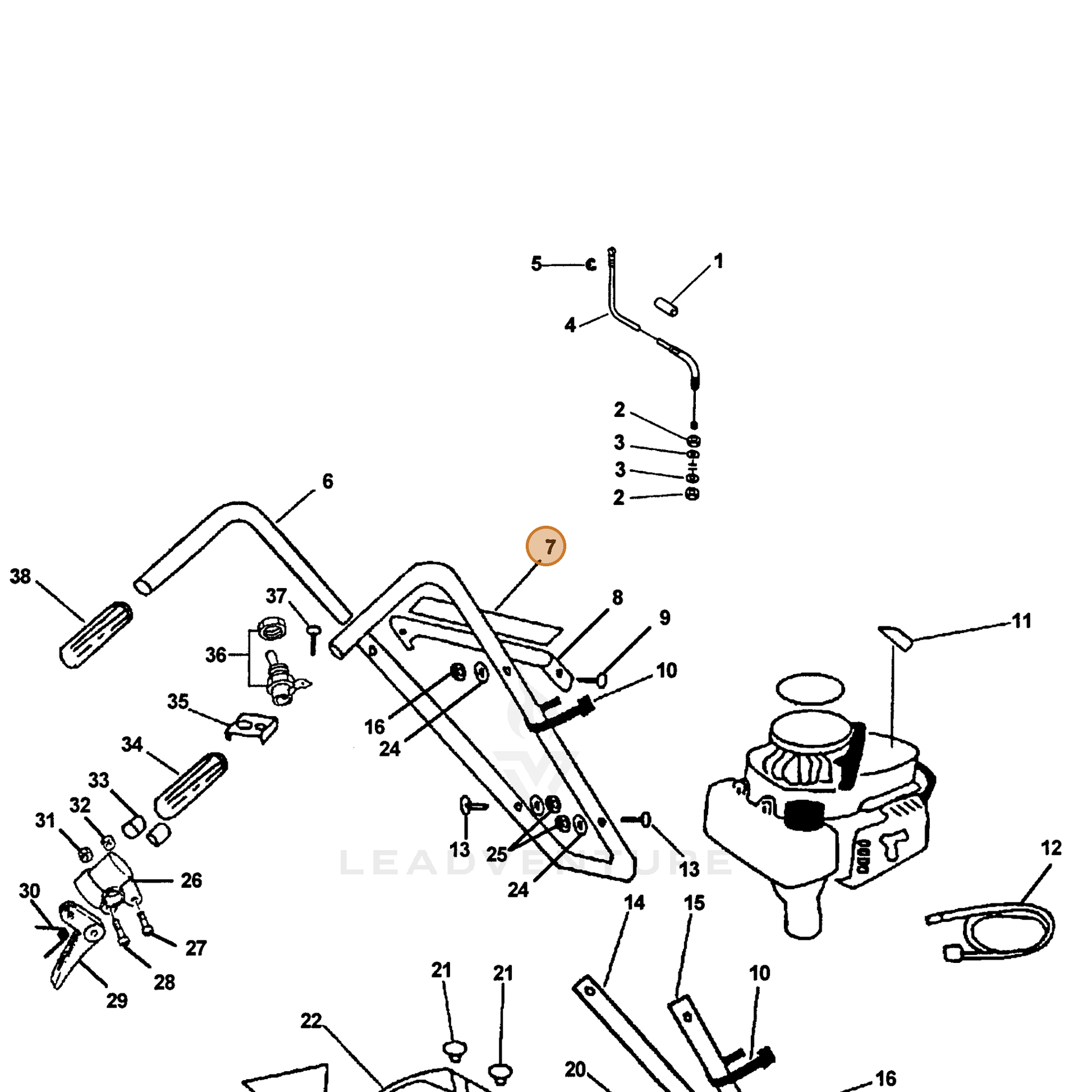 ECHO part 89016011760 — IPL diagram snippet (6x zoom, amber highlight)