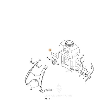 ECHO part 89016013210 — IPL diagram snippet (6x zoom, amber highlight)
