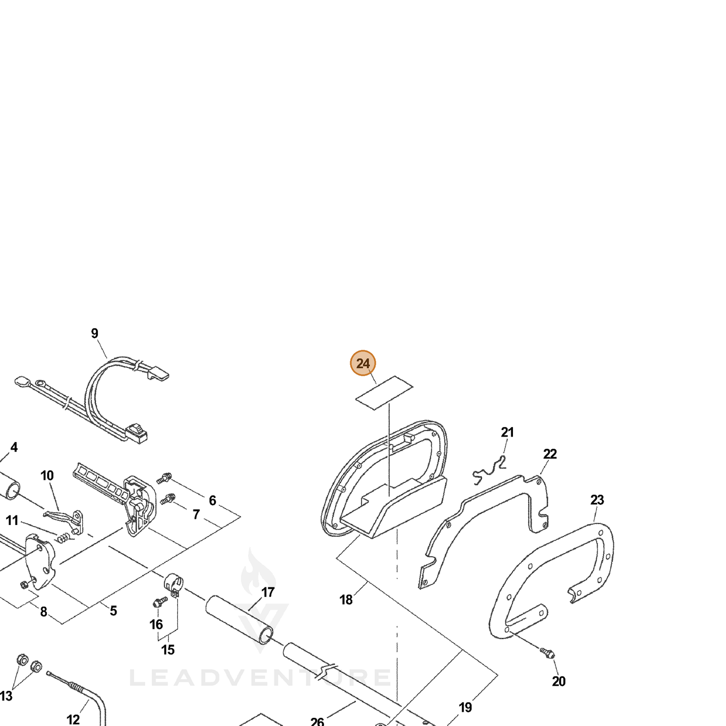 ECHO part 89016021460 — IPL diagram snippet (6x zoom, amber highlight)