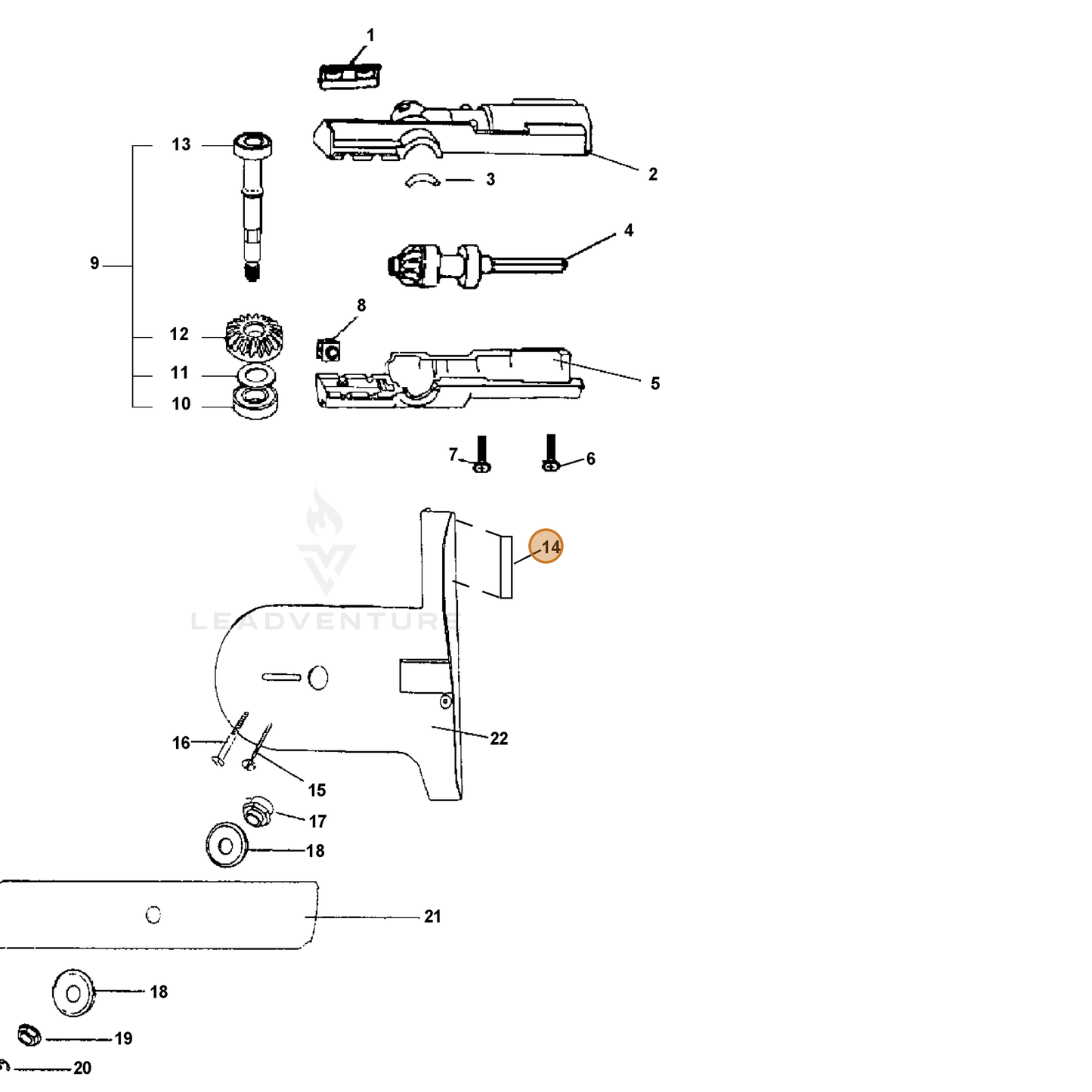 ECHO part 89016022560 — IPL diagram snippet (6x zoom, amber highlight)
