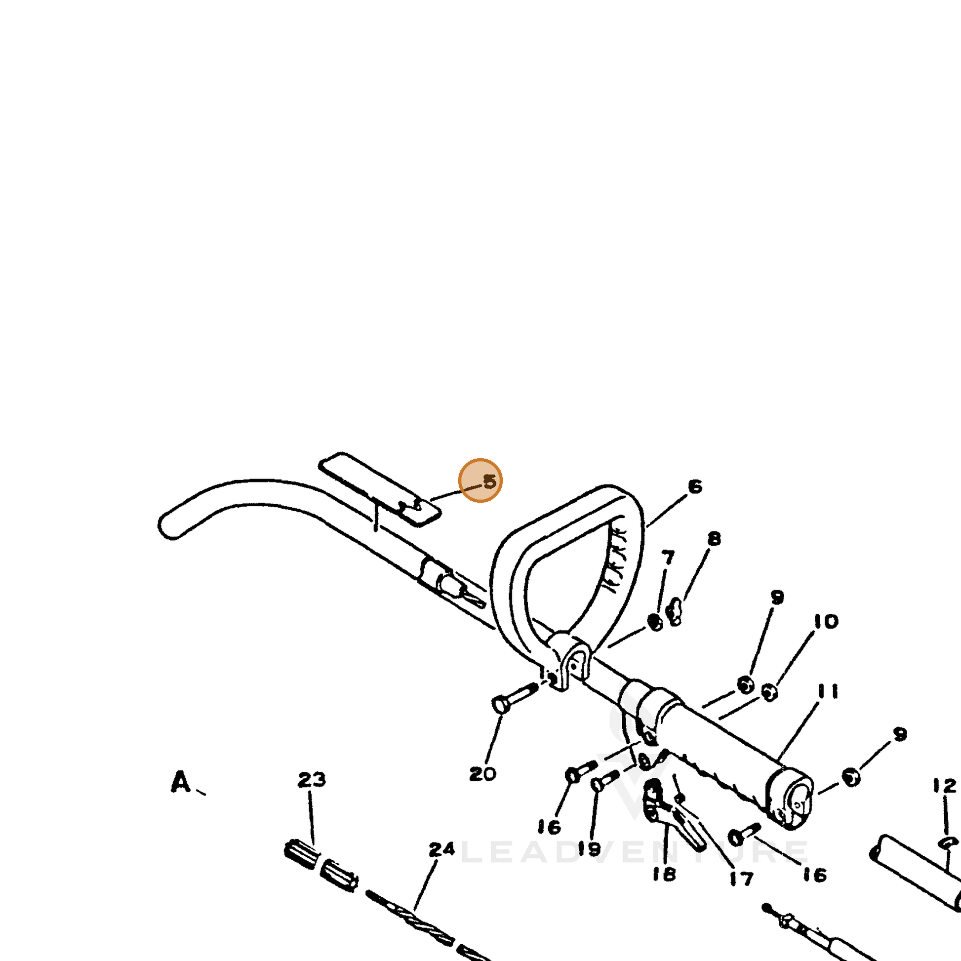 ECHO part 89016044330 — IPL diagram snippet (6x zoom, amber highlight)