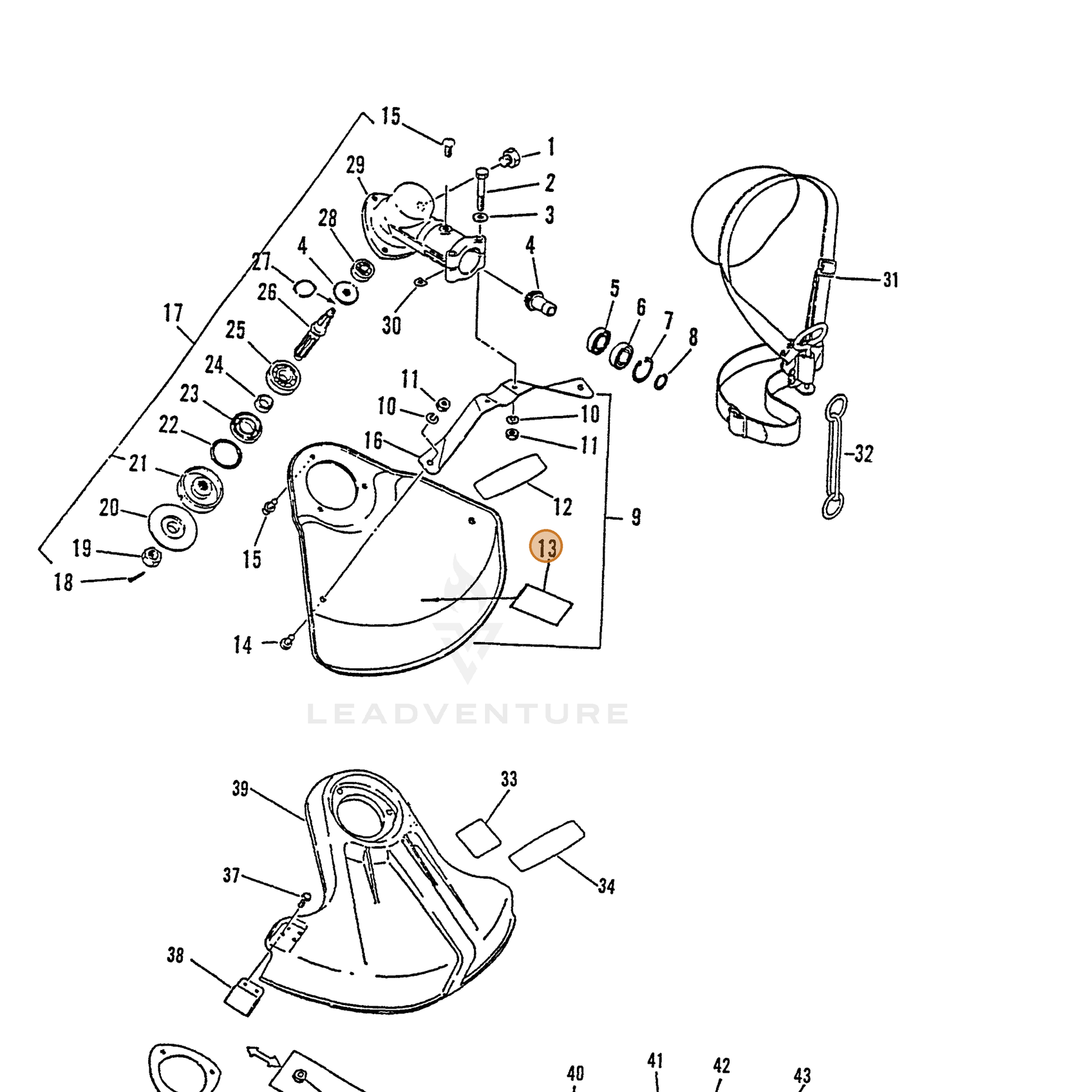ECHO part 89016049330 — IPL diagram snippet (6x zoom, amber highlight)