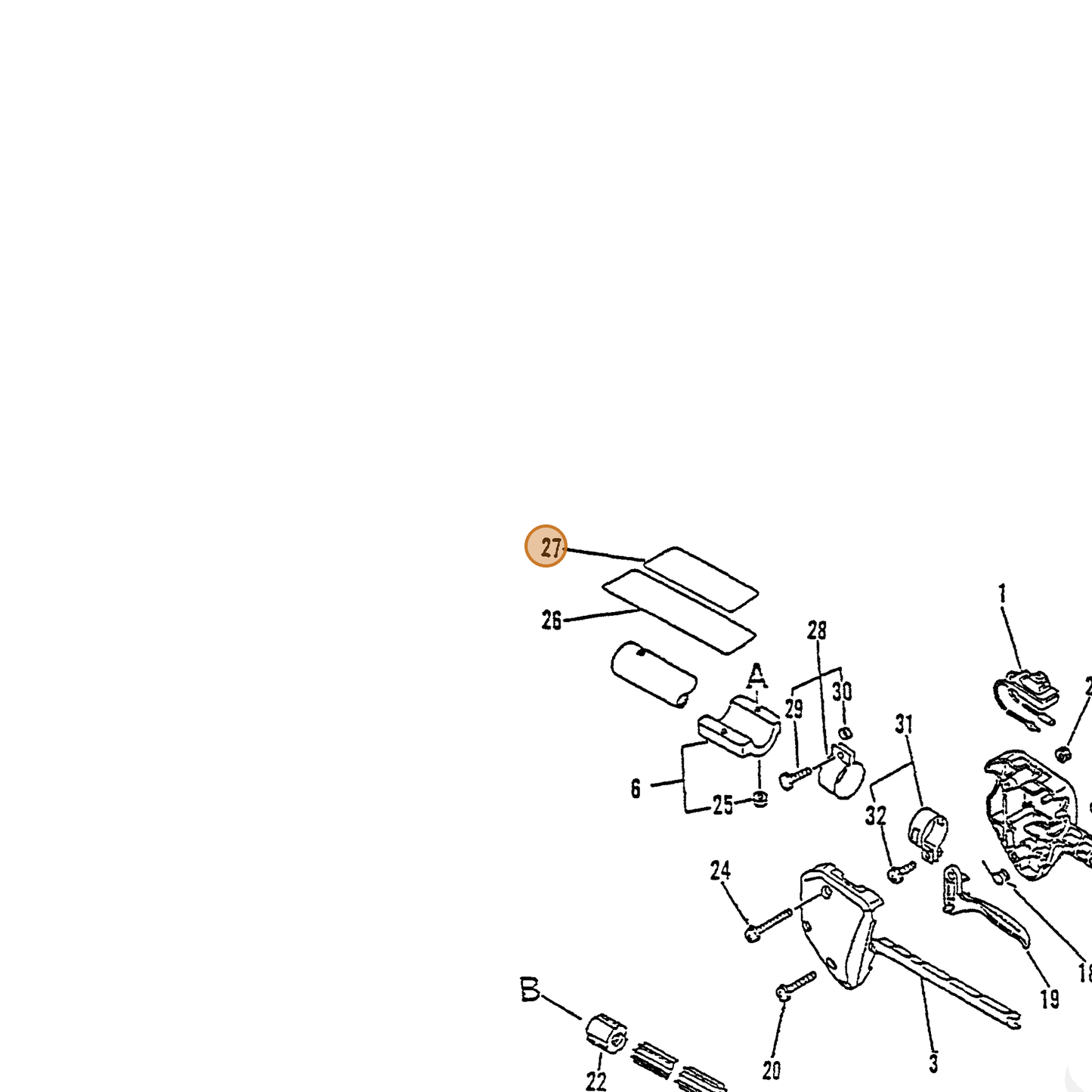 ECHO part 89016049730 — IPL diagram snippet (6x zoom, amber highlight)