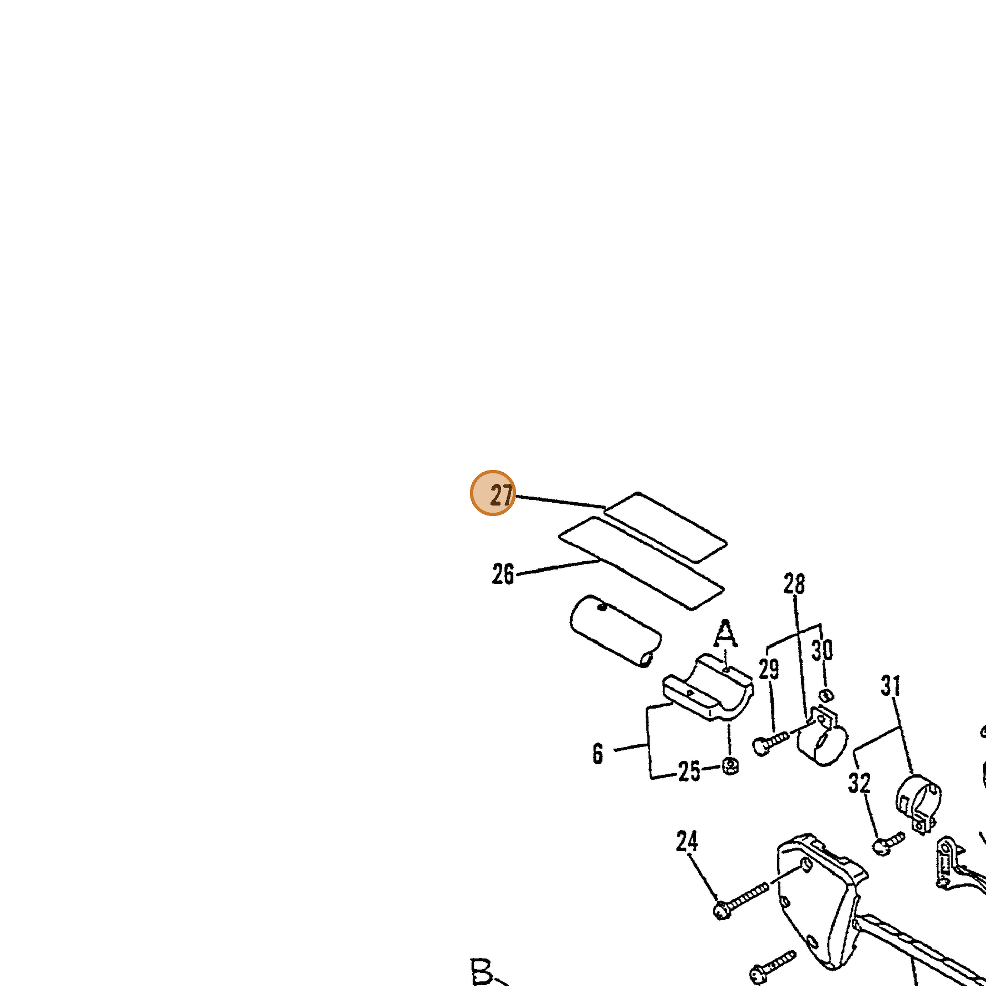 ECHO part 89016052230 — IPL diagram snippet (6x zoom, amber highlight)