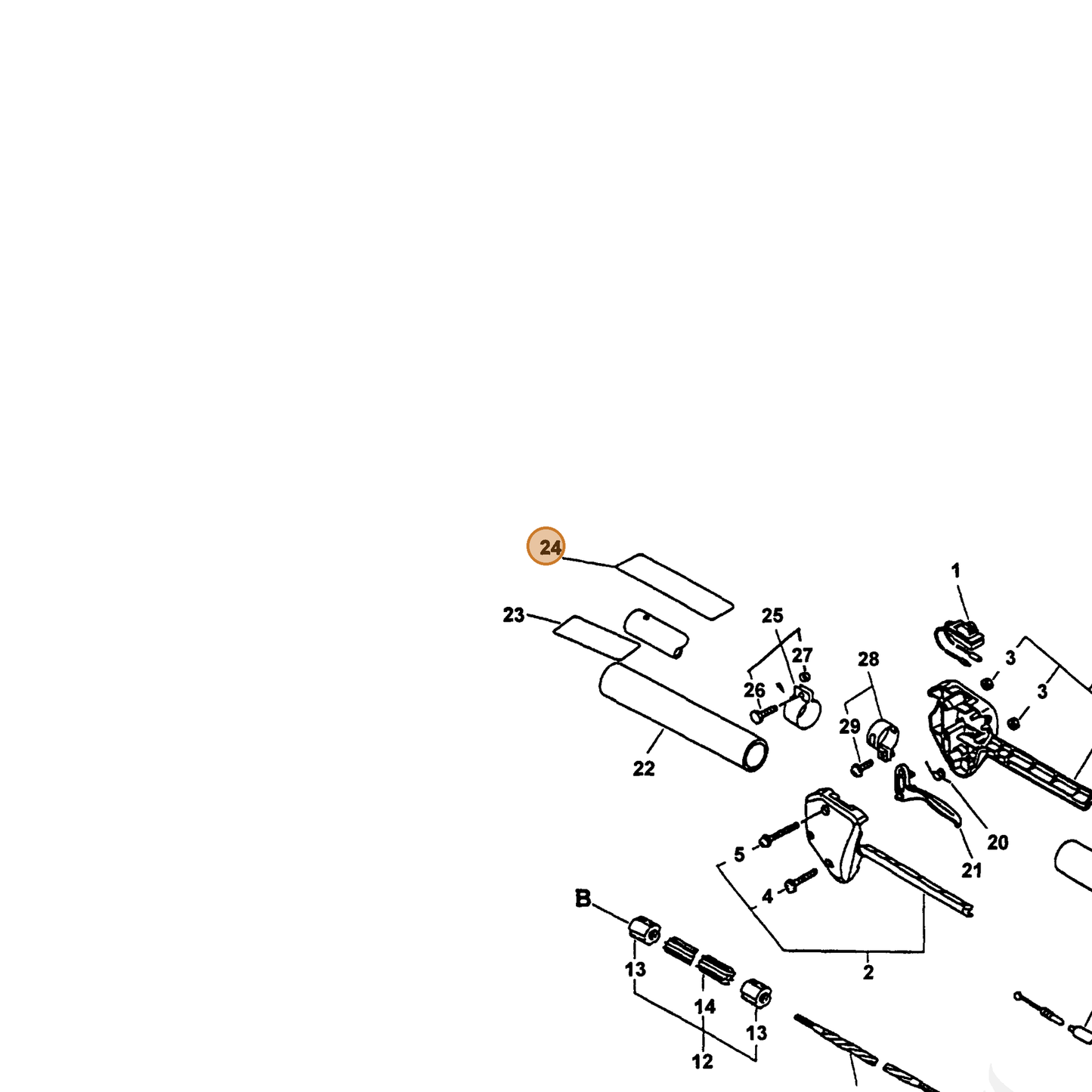 ECHO part 89016054331 — IPL diagram snippet (6x zoom, amber highlight)