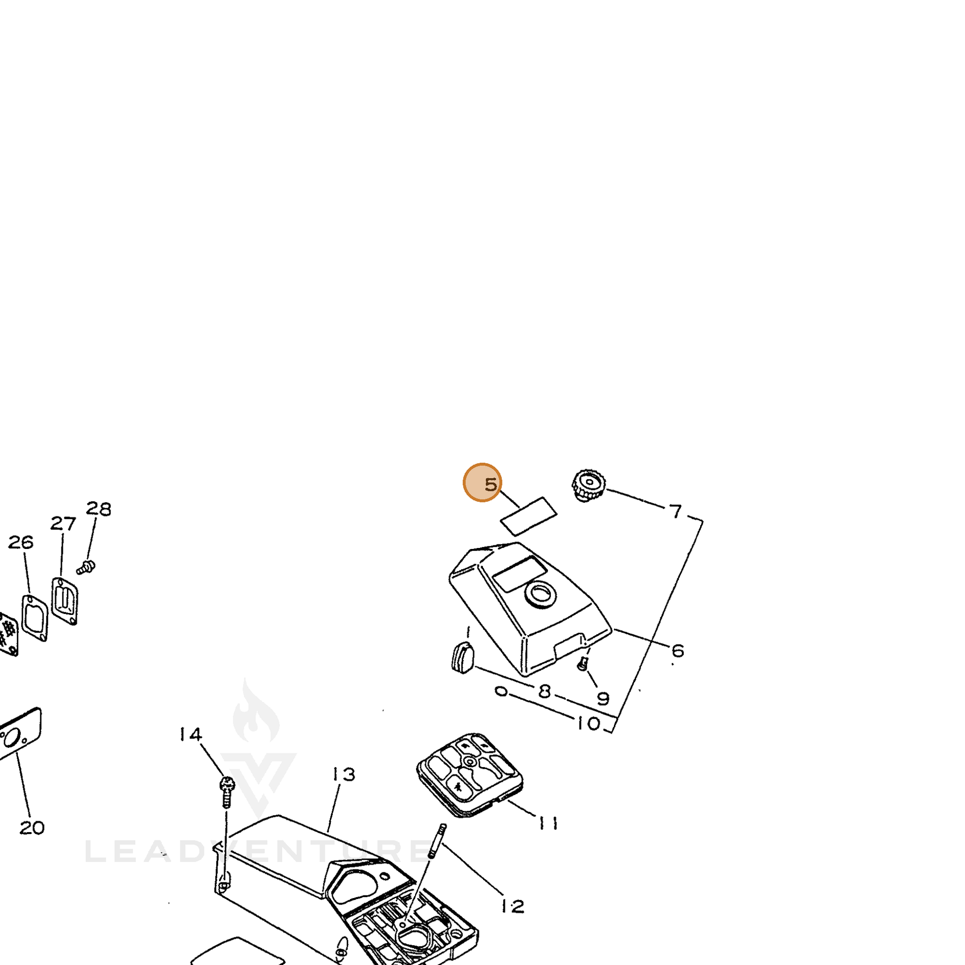 ECHO part 89016133930 — IPL diagram snippet (6x zoom, amber highlight)