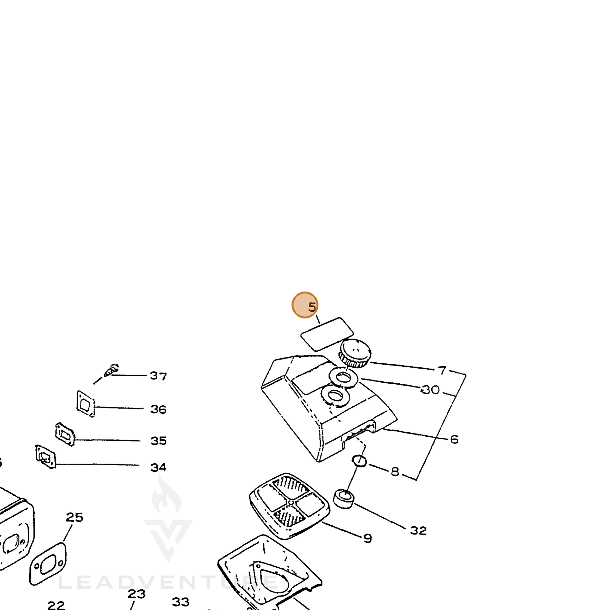 ECHO part 89016137330 — IPL diagram snippet (6x zoom, amber highlight)