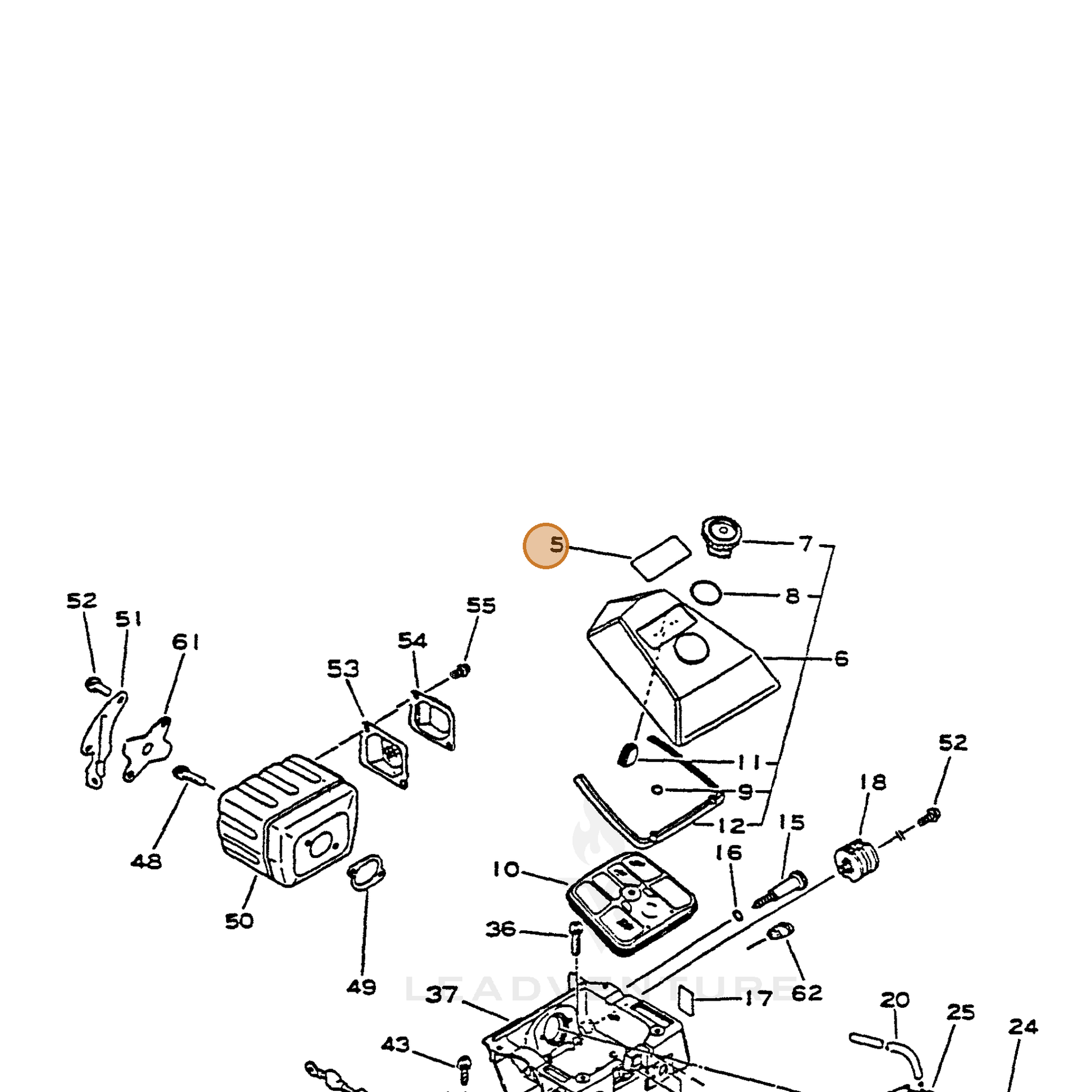 ECHO part 89016138230 — IPL diagram snippet (6x zoom, amber highlight)
