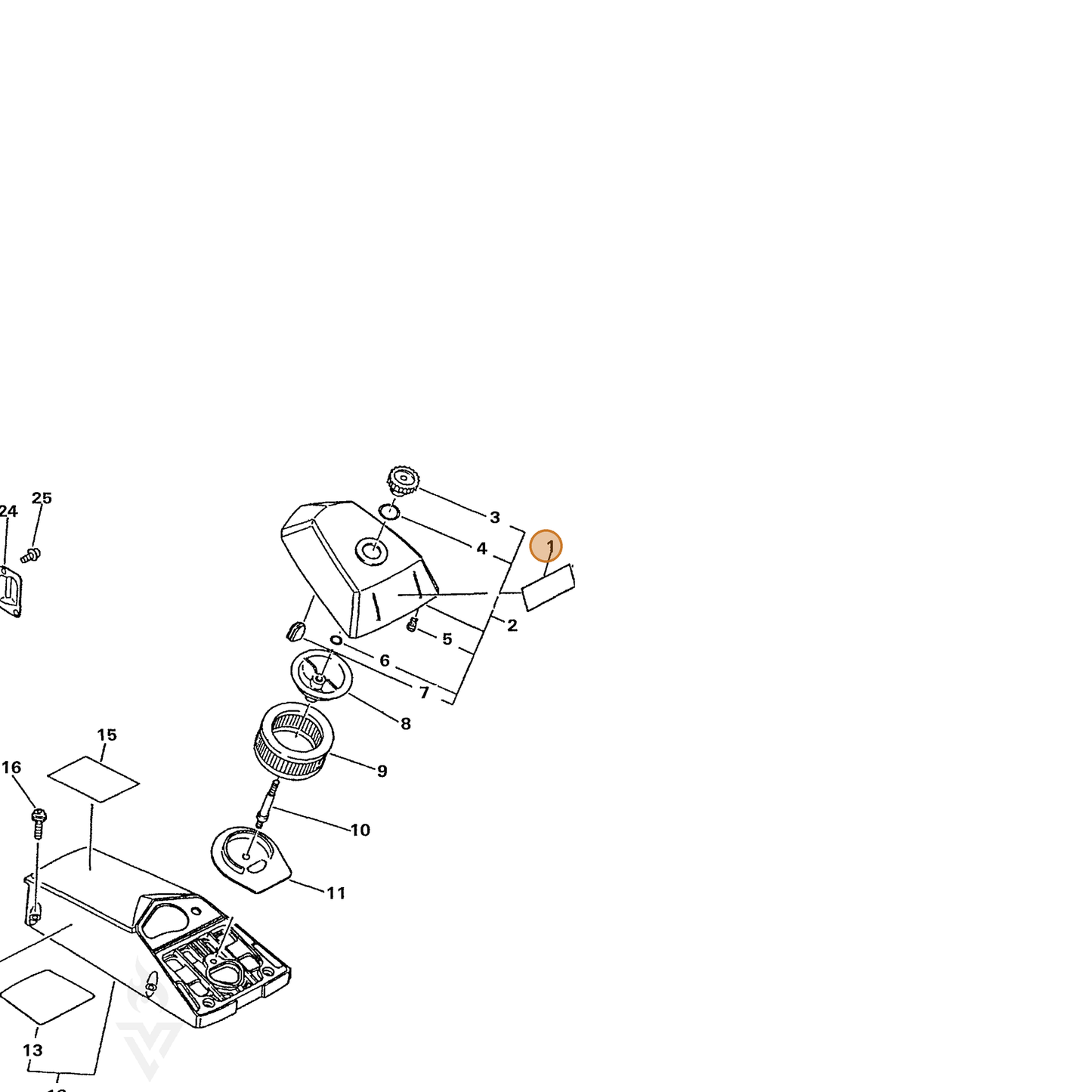 ECHO part 89016139830 — IPL diagram snippet (6x zoom, amber highlight)
