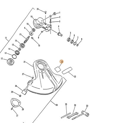 ECHO part 89016852230 — IPL diagram snippet (6x zoom, amber highlight)